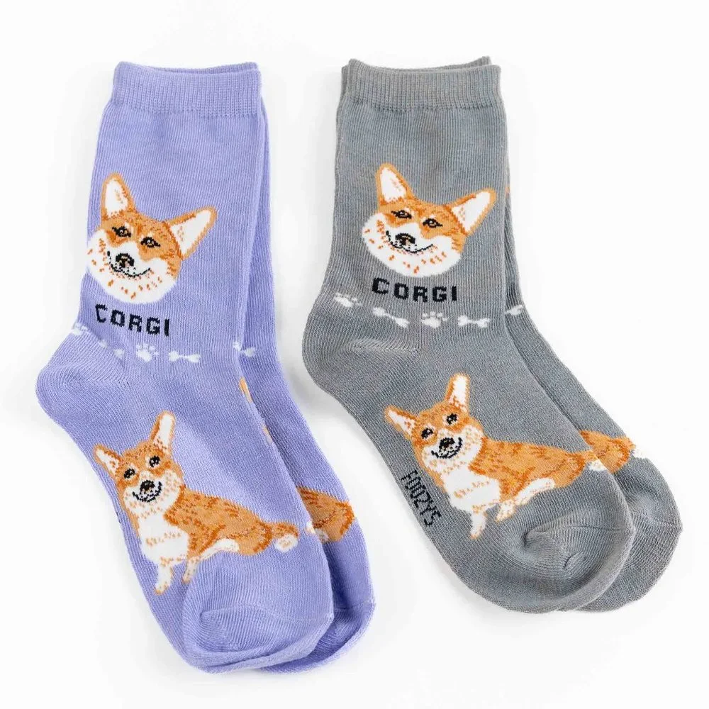 Corgi Pembroke Welsh Dog Doge Coin Crypto Foozys Puppy Loyal Cute Socks 2 Pairs